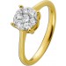 Diamantring Gelbgold Weißgold 585 14K Brillanten 0.51ct TW VSI  