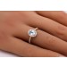 Blautopas Ring Gelbgold 585 14K blauer Edelstein weisser Zirkonia