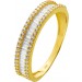Memoire Ring Gelbgold 333 8K weiße Zirkonia Brillantlook