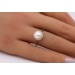 Perlring Gelbgold 333 8K Süßwaserperle 7.7mm weiße Zirkonia 