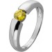 Brillant Solitärring Platin 950 gelber  0.50ct fancy yellow intense
