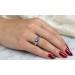 Solitärring Platin 950 blauer Diamant 0.50ct Spannring