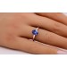 Tansanit Ring Platin 950 violett blauer Solitär AAA Edelstein