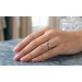 Brillantring Gold 585 14K blauer Solitär Diamant 0.25ct