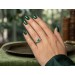 Smaragd Ring Platin 950 grüner Sambia Edelstein 0.80ct Brillanten 0.10ct 