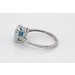 Blautopas Ring Platin 950 wasserblauer Swiss Bluetopaz Brillanten 0.05ct 