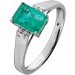 Smaragd Ring Platin 950 grüner Sambia Edelstein 1.5ct Brillanten 0.05ct  
