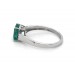 Smaragd Ring Platin 950 grüner Sambia Edelstein 1.5ct Brillanten 0.05ct  