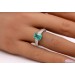 Smaragd Ring Platin 950 grüner Sambia Edelstein 1.5ct Brillanten 0.05ct  