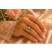 Smaragd Ring Platin 950 grüner Sambia Edelstein 1.5ct Brillanten 0.05ct  