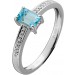 Blautopas Ring Platin 950 hellblauer Sky Blue Topaz Brillanten 0.05ct