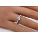 Blautopas Ring Platin 950 hellblauer Sky Blue Topaz Brillanten 0.05ct