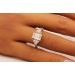 Diamantring 3.45ct Gold 585 14K Lab Grown Brillant Emerald Solitaer Cut IGI