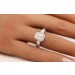 Diamantring Halo 2ct Emerald Cut Weissgold 585 14K Lab Grown Brillanten IGI 