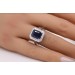Saphir Ring Weißgold 585 14K blauer Edelstein Lab Grown Diamanten 