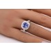 Tansanit Ring Weißgold 585 14K lila Edelstein Lab Grown Diamanten