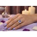 Tansanit Ring Weißgold 585 14K lila Edelstein Lab Grown Diamanten