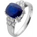 Saphir Ring Weißgold 585 14K blauer Edelstein Lab Grown Diamanten 