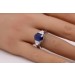Saphir Ring Weißgold 585 14K blauer Edelstein Lab Grown Diamanten 