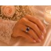 Saphir Ring Weißgold 585 14K blauer Edelstein Lab Grown Diamanten 