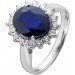 Saphir Ring Weißgold 585 14K blauer Edelstein Lab Grown Diamanten