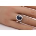 Saphir Ring Weißgold 585 14K blauer Edelstein Lab Grown Diamanten
