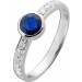 Saphir Ring Weißgold 585 14K blauer Edelstein Lab Grown Diamanten