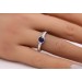 Saphir Ring Weißgold 585 14K blauer Edelstein Lab Grown Diamanten
