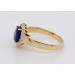 Saphir Ring Gelbgold 585 14K blauer Edelstein Lab Grown Diamanten