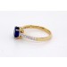 Saphir Ring Gelbgold 585 14K blauer Edelstein Lab Grown Brillanten