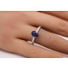 Saphir Ring Gelbgold 585 14K blauer Edelstein Lab Grown Brillanten