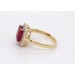 Rubin Ring Gelbgold 585 14K roter Edelstein Lab Grown Diamanten