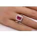 Rubin Ring Gelbgold 585 14K roter Edelstein Lab Grown Diamanten
