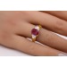 Rubin Ring Gelbgold 585 14K roter Edelstein Lab Grown Diamanten