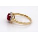 Rubin Ring Gelbgold 585 14K roter Edelstein Lab Grown Diamanten