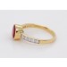 Rubin Ring Gelbgold 585 14K roter Edelstein Lab Grown Diamanten