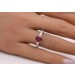 Rubin Ring Gelbgold 585 14K roter Edelstein Lab Grown Diamanten