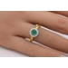 Smaragd Ring Gelbgold 585 14K grüner Edelstein Lab Grown Diamanten 