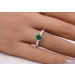 Smaragd Ring Gelbgold 585 14K grüner Edelstein Lab Grown Diamanten