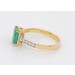 Smaragd Ring Gelbgold 585 14K grüner Edelstein Lab Grown Diamanten