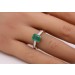 Smaragd Ring Gelbgold 585 14K grüner Edelstein Lab Grown Diamanten