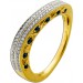 Saphir Ring Gold 585 14K blaue Edelsteine Natur Diamanten 0.22ct