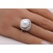 Perlenring Weißgold 585 14K Natur Diamanten Süßwasser Perle
