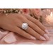 Perlenring Weißgold 585 14K Natur Diamanten Süßwasser Perle
