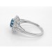 Blautopas Ring Weißgold 585 14K blauer Edelstein 1.42ct Lab Grown Diamanten