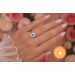 Blautopas Ring Weißgold 585 14K blauer Edelstein 1.42ct Lab Grown Diamanten