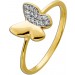 Schmetterling Ring in Gold 585 14 Natur Diamanten 0.10ct