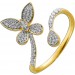Blumen Ring Gold 585 14K Natur Diamanten 0.32ct
