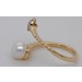 Perlen Ring Gold 585 14K Perle 6.8mm Natur Diamanten 0.20ct