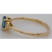 Blautopas Ring Gold 585 14K Natur Diamanten 0.10ct blauer Edelstein